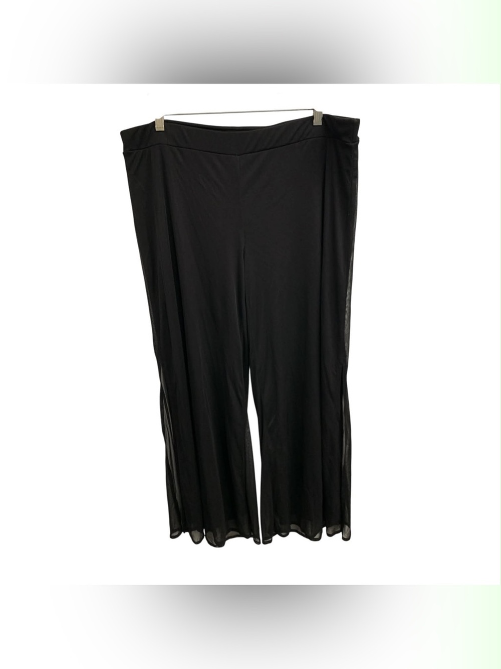 Black Wide Leg Mesh Overlay Pants Size XL